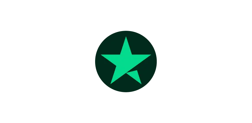 A dark green Circle with the Green Trustpilot star in the centre